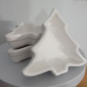 Set of 3 Christmas Tree Ramekins Candy Nut Bowl Dishes Nesting
